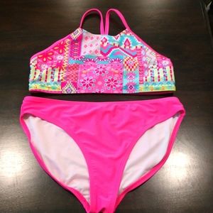 Like new! Girl's Wonder Nation 2 piece swim suit! Size XXL (16-18)